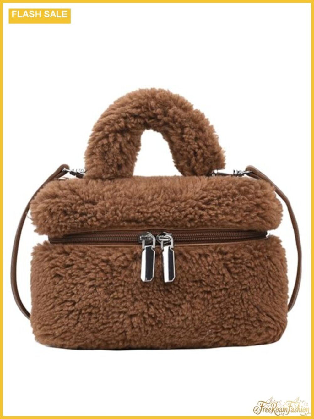 Faux Fur Crossbody Bag Furry Purse Lambswool Fuzzy Handbag Top-Handle Fluffy